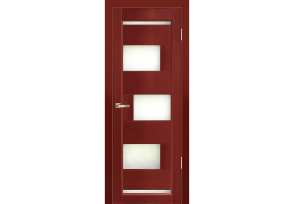 Дверь деревянная межкомнатная из массива ольхи, цвет Махагон, Модена, со стеклом